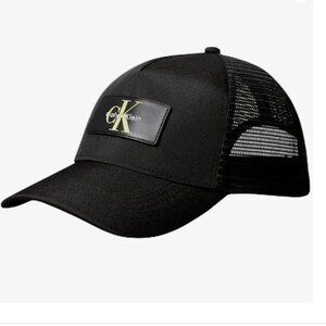 Calvin Klein Logo Sili Patch Ball Mesh Back Cap, Black, O/S - 4D5025G (001)